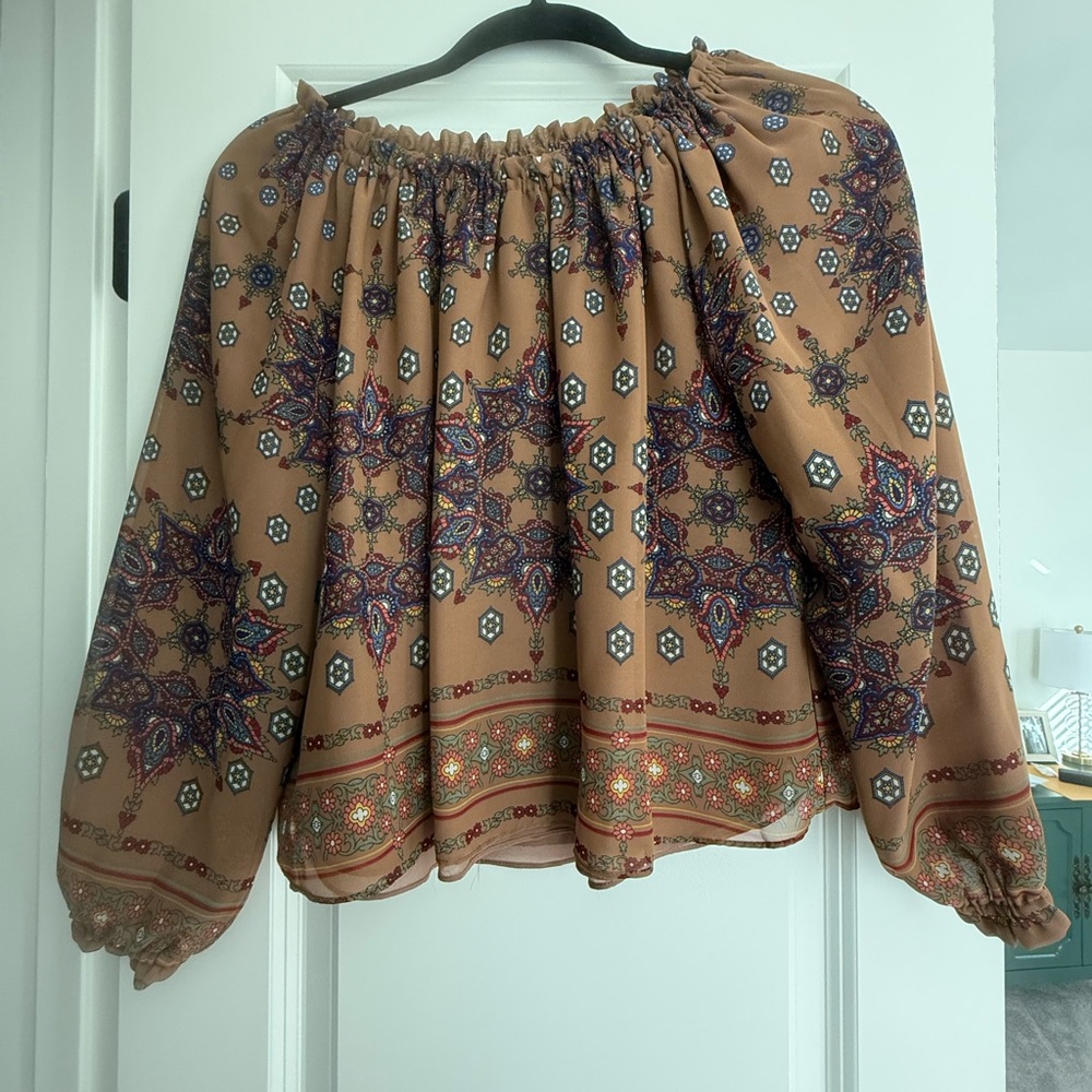 Bohemian Tan Paisley Women's Top
